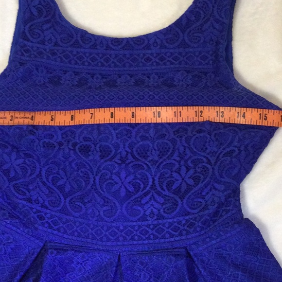 B Darlin Royal Blue Lace Midi Dress - Picture 2 of 10